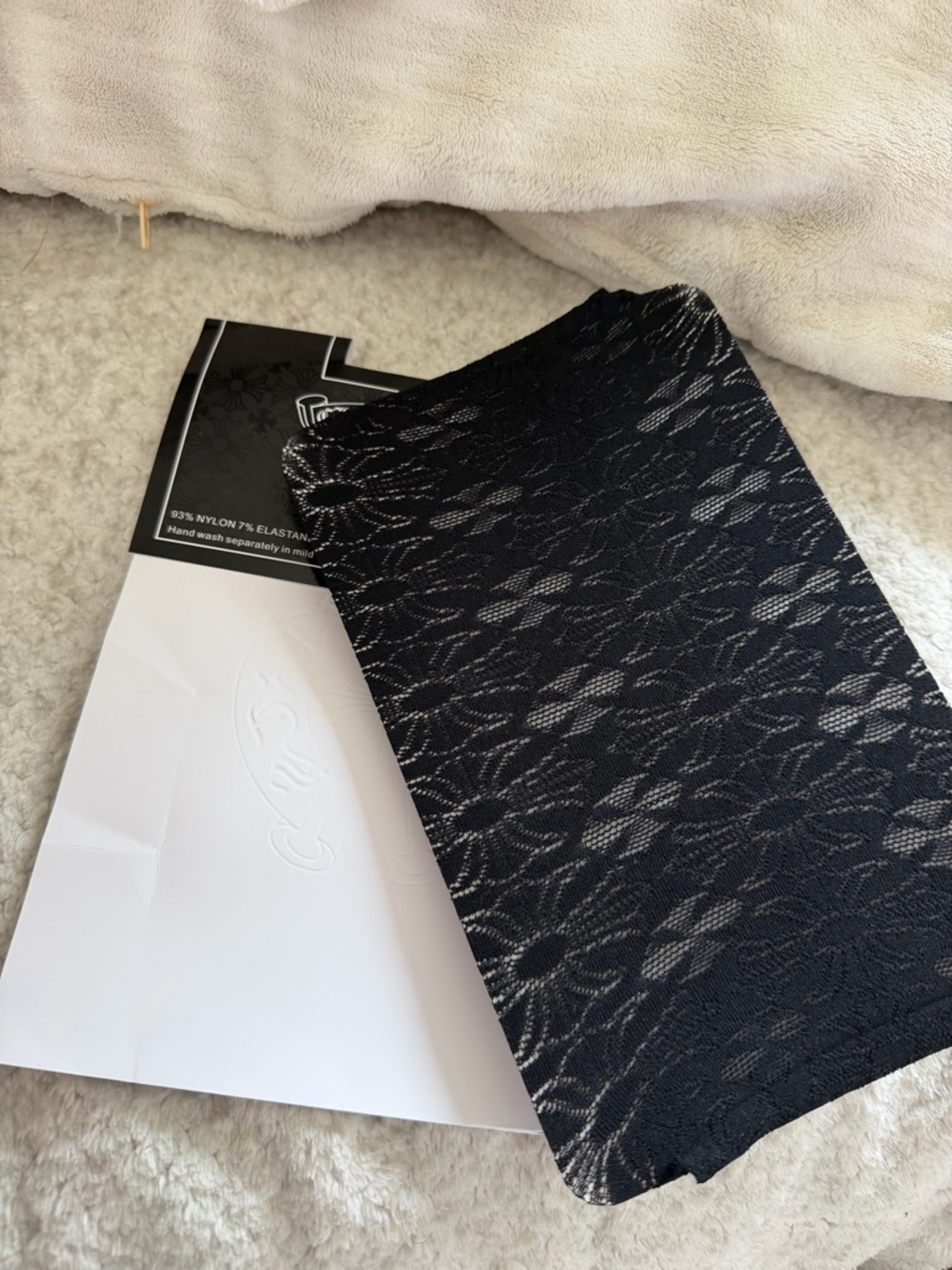 Chrome Hearts Black Lace Sheer Sleeve Accent